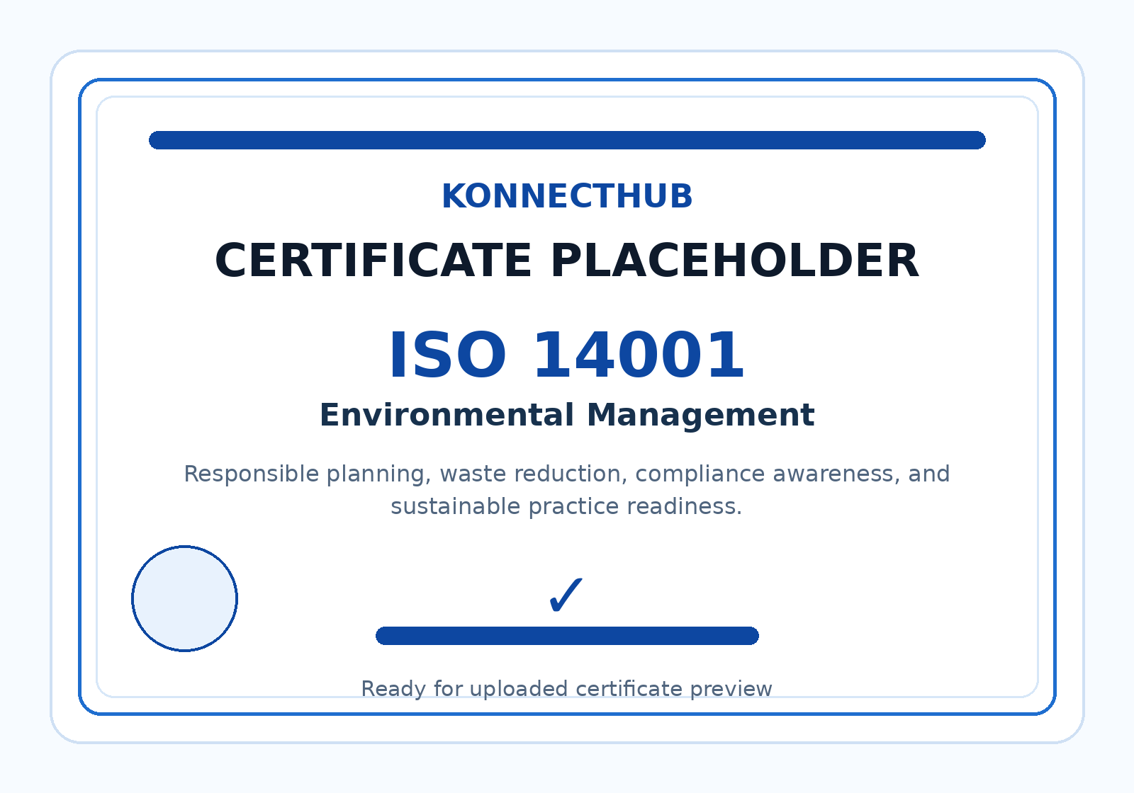 ISO 14001 certificate
